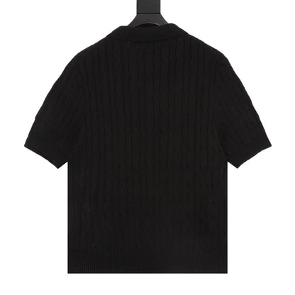 Ralph Lauren Spurs Knitted Polo Shirt Black
