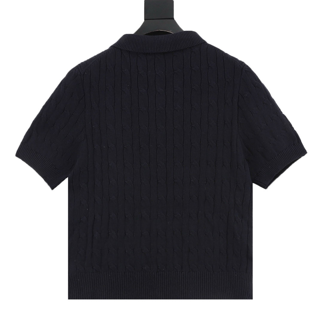 Ralph Lauren Spurs Knitted Polo Shirt Navy