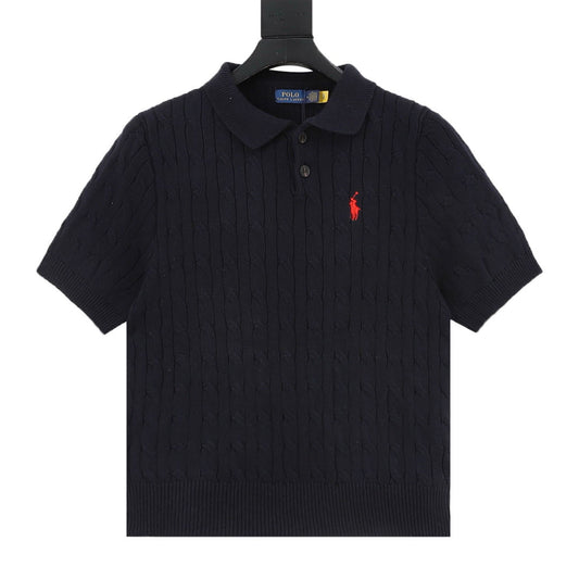 Ralph Lauren Spurs Knitted Polo Shirt Navy