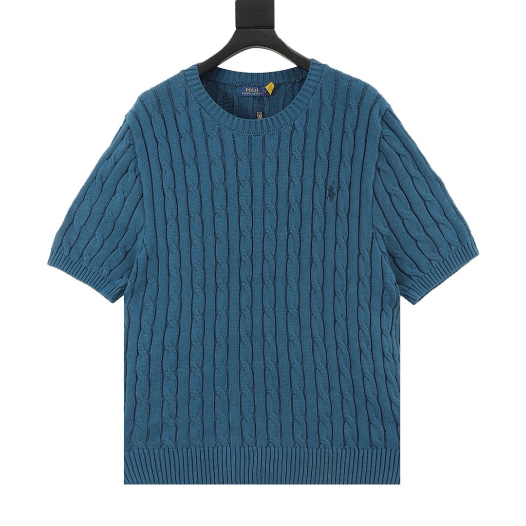 Ralph Lauren Cable-Knit Crewneck Sweater Teal