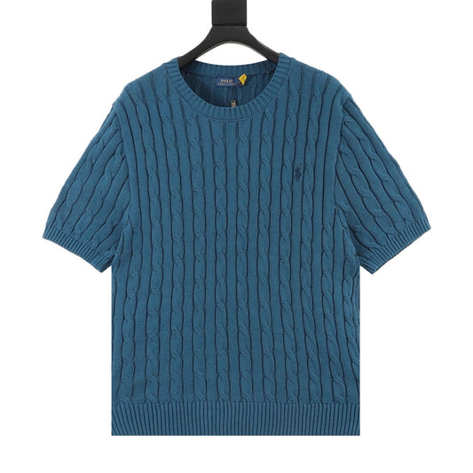Ralph Lauren Cable-Knit Crewneck Sweater Teal
