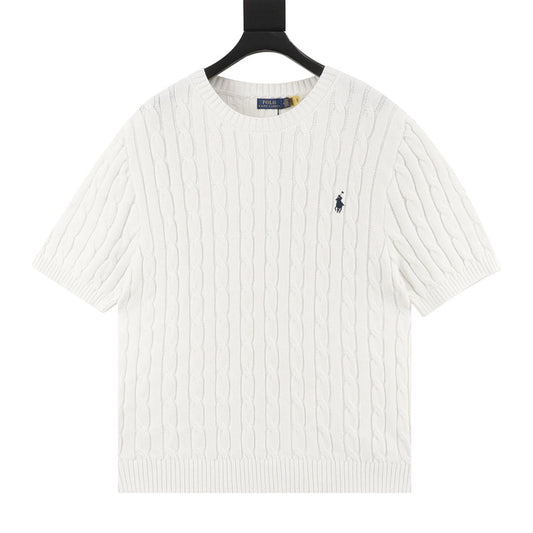 Ralph Lauren Cable-Knit Crewneck Sweater White