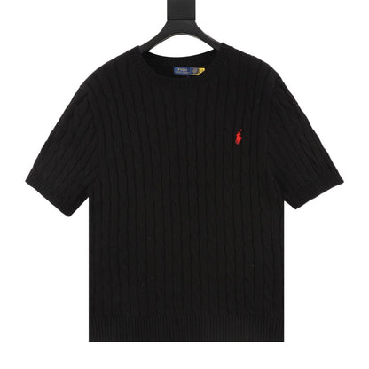 Ralph Lauren Cable-Knit Crewneck Sweater Black