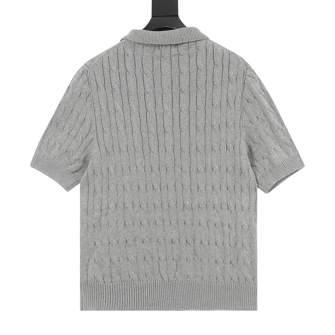 Ralph Lauren Spurs Knitted Polo Shirt Gray