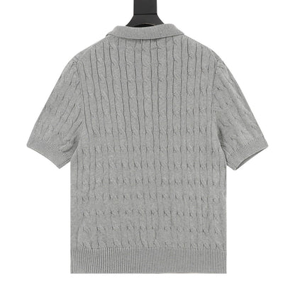 Ralph Lauren Spurs Knitted Polo Shirt Gray