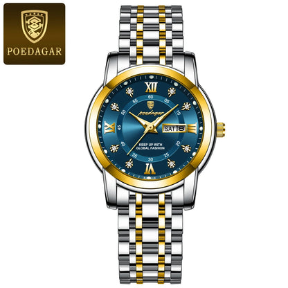 POEDAGAR Elegant Steel Watch