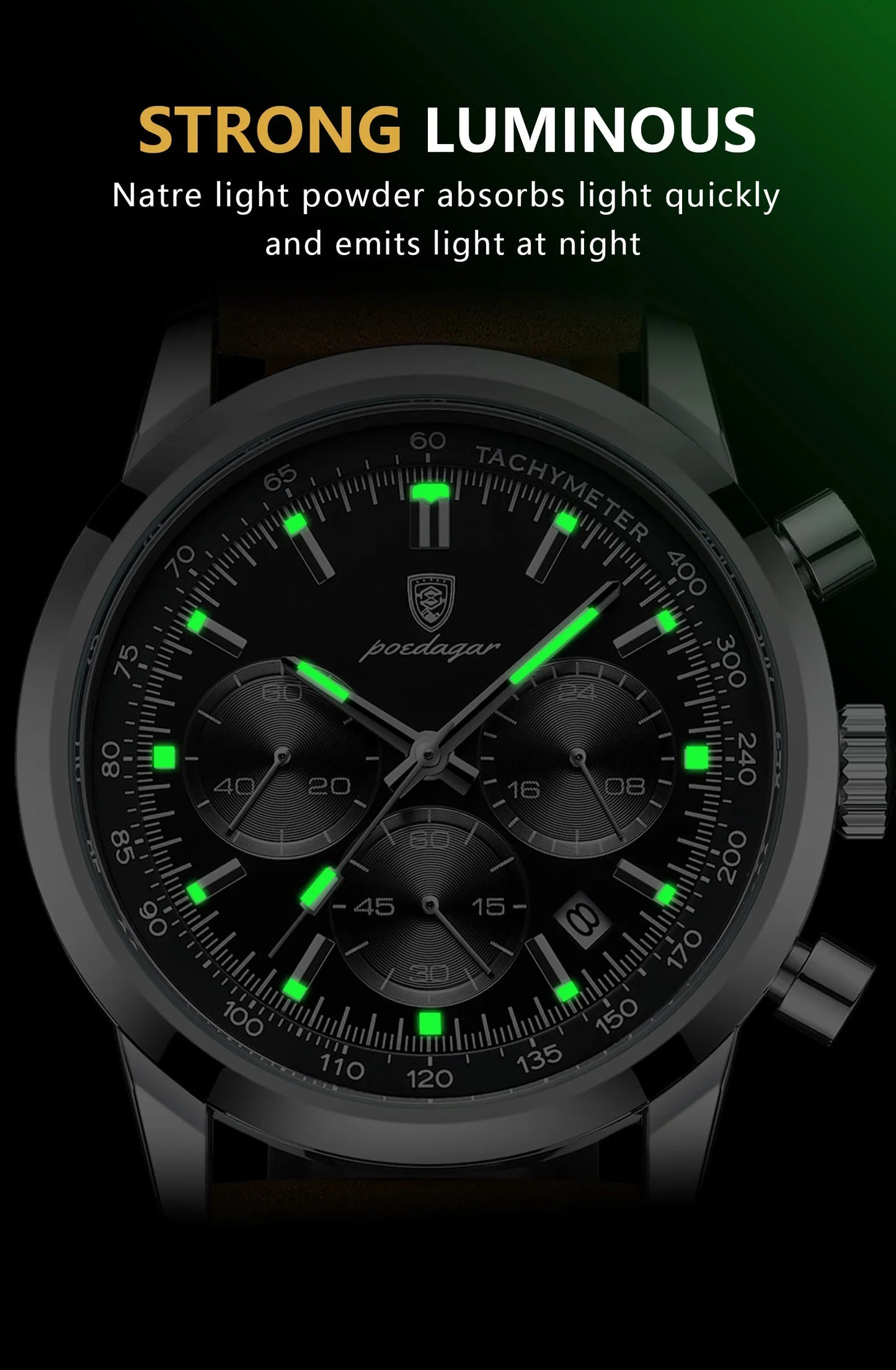 POEDAGAR Classic Chronograph Watch
