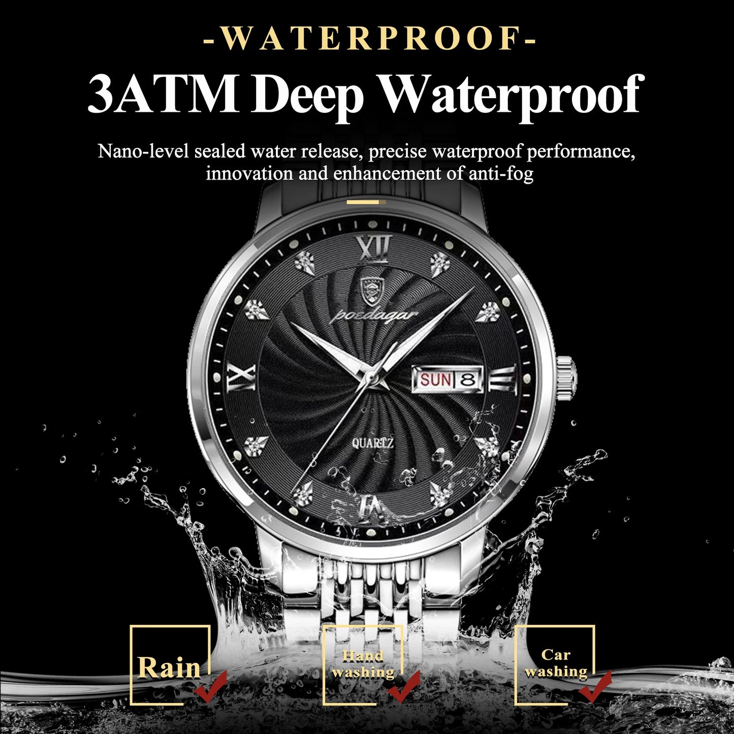POEDAGAR Royal Day-Date Watch