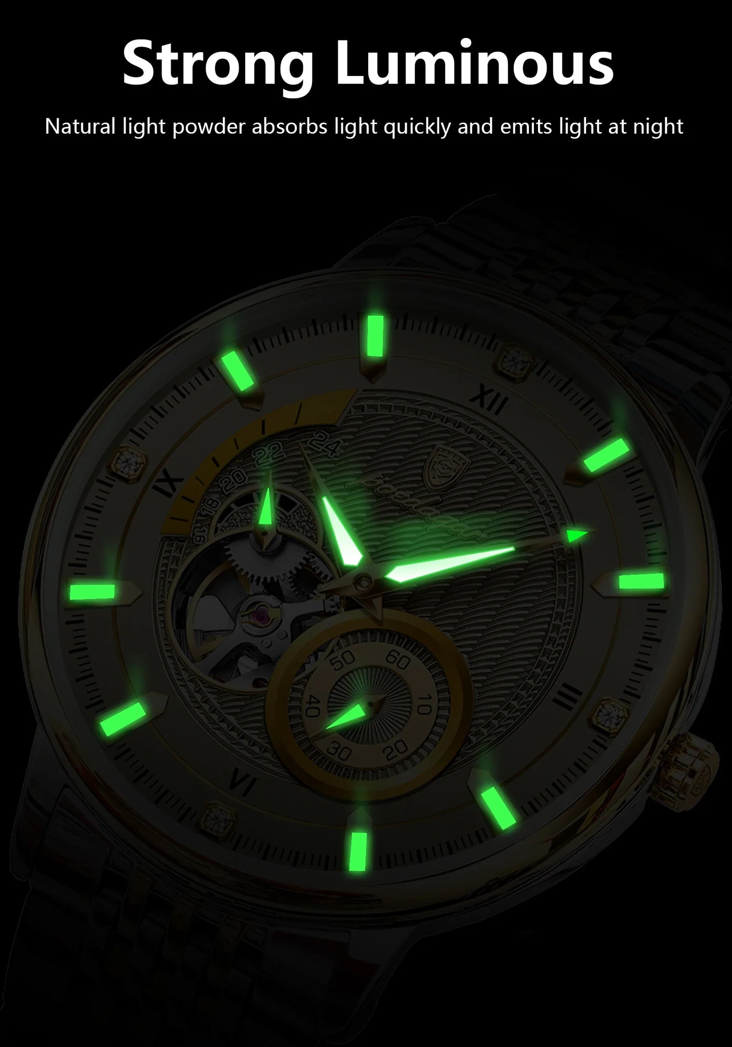 POEDAGAR Prestige Skeleton Automatic Watch