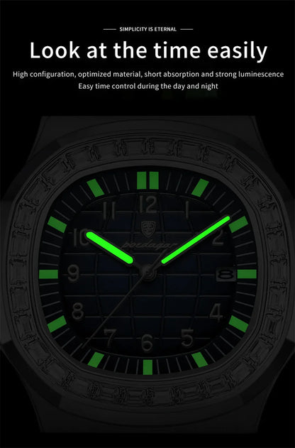 POEDAGAR Luxury Steel Watch