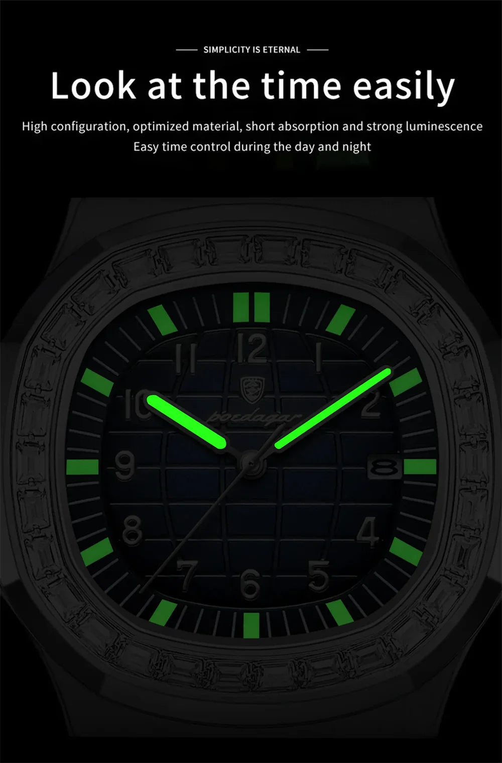 POEDAGAR Royal Grid Luxury Watch