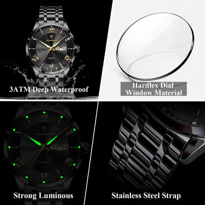 POEDAGAR Classic Day-Date Watch