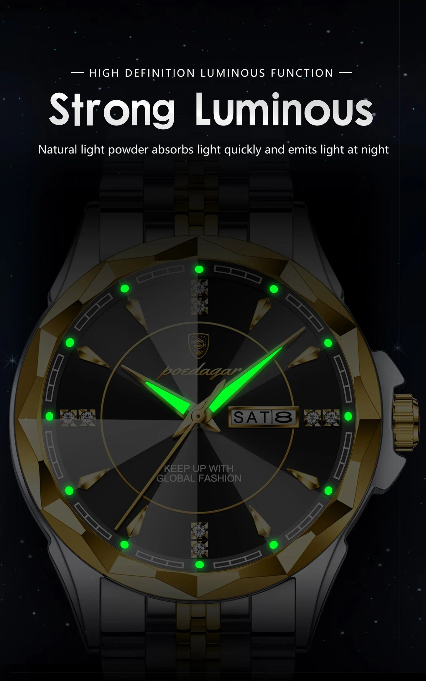 POEDAGAR Royal Steel Watch