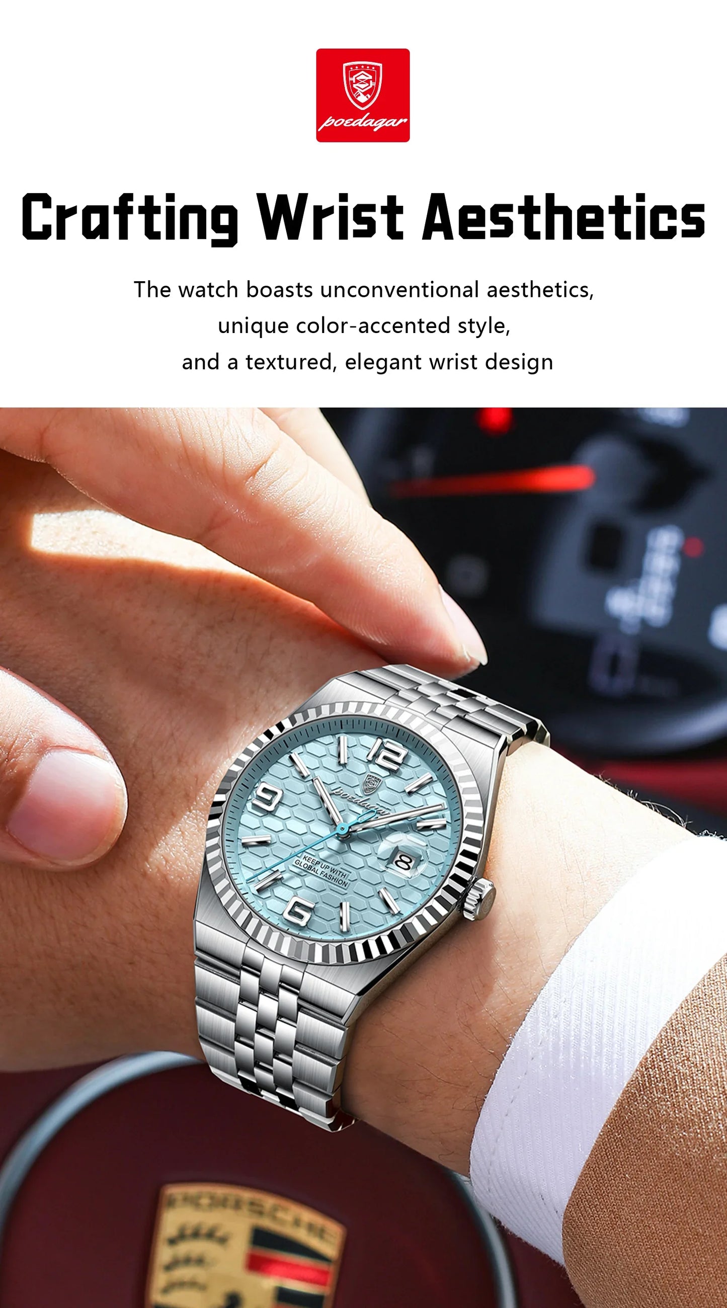 POEDAGAR Royal Steel Watch