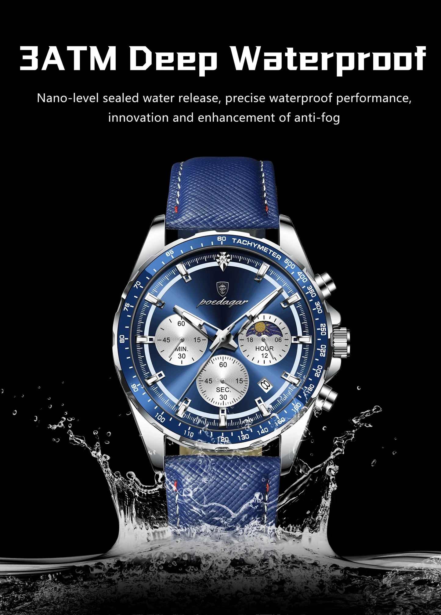 POEDAGAR Sport Chrono Watch