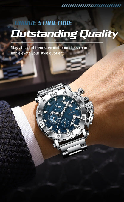 POEDAGAR Titan Chronograph Watch