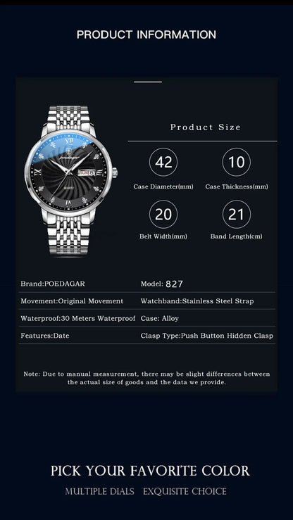 POEDAGAR Royal Day-Date Watch