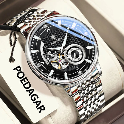 POEDAGAR Prestige Skeleton Automatic Watch