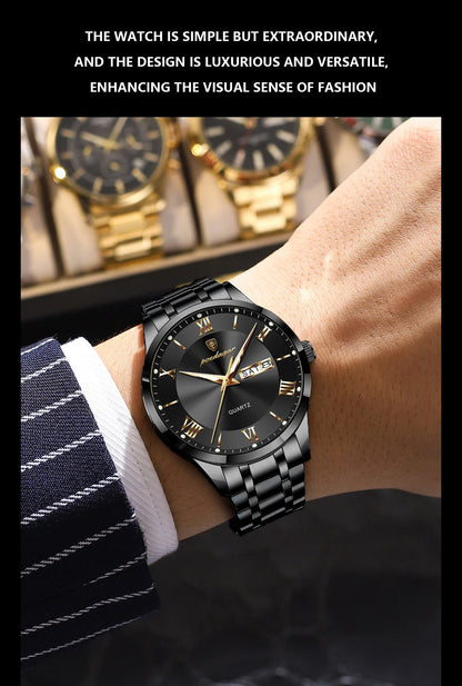 POEDAGAR Classic Day-Date Watch