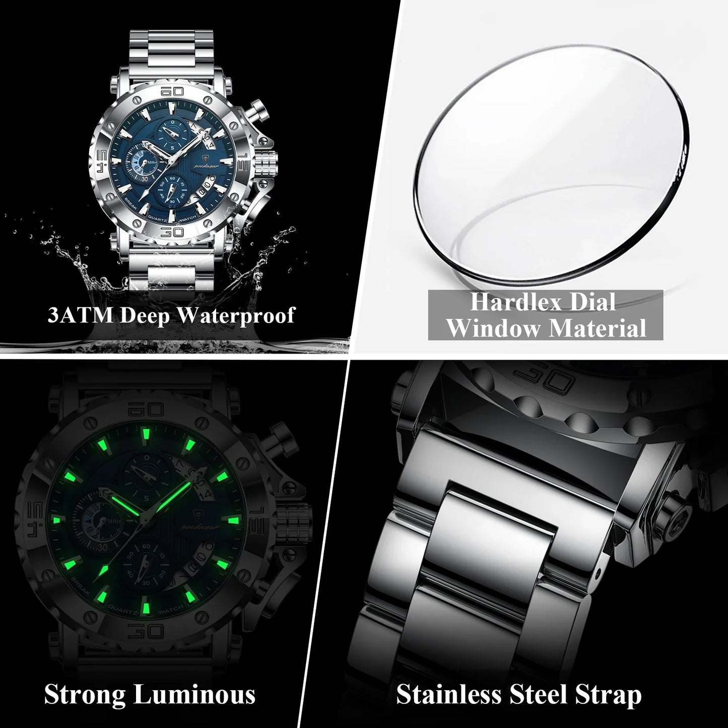 POEDAGAR Titan Chrono Watch