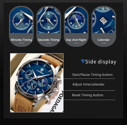 POEDAGAR Vanguard Chronograph Watch