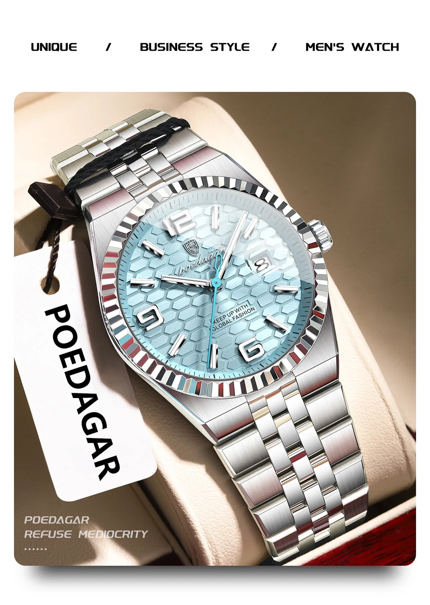 POEDAGAR Royal Steel Watch