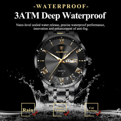 POEDAGAR Classic Day-Date Watch