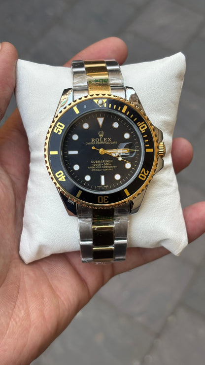 Ro-l-ex Submariner Analog Black Dial Men's Watch