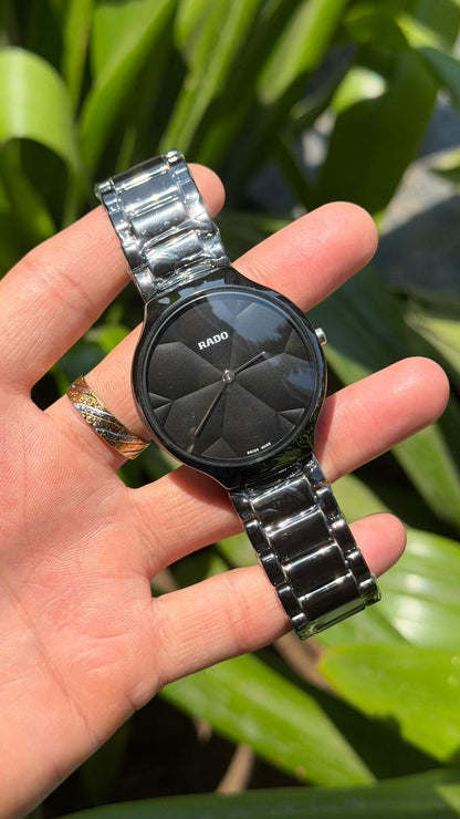 Rado Black Thinline X Great Gardens Of The World True Watch For Men's