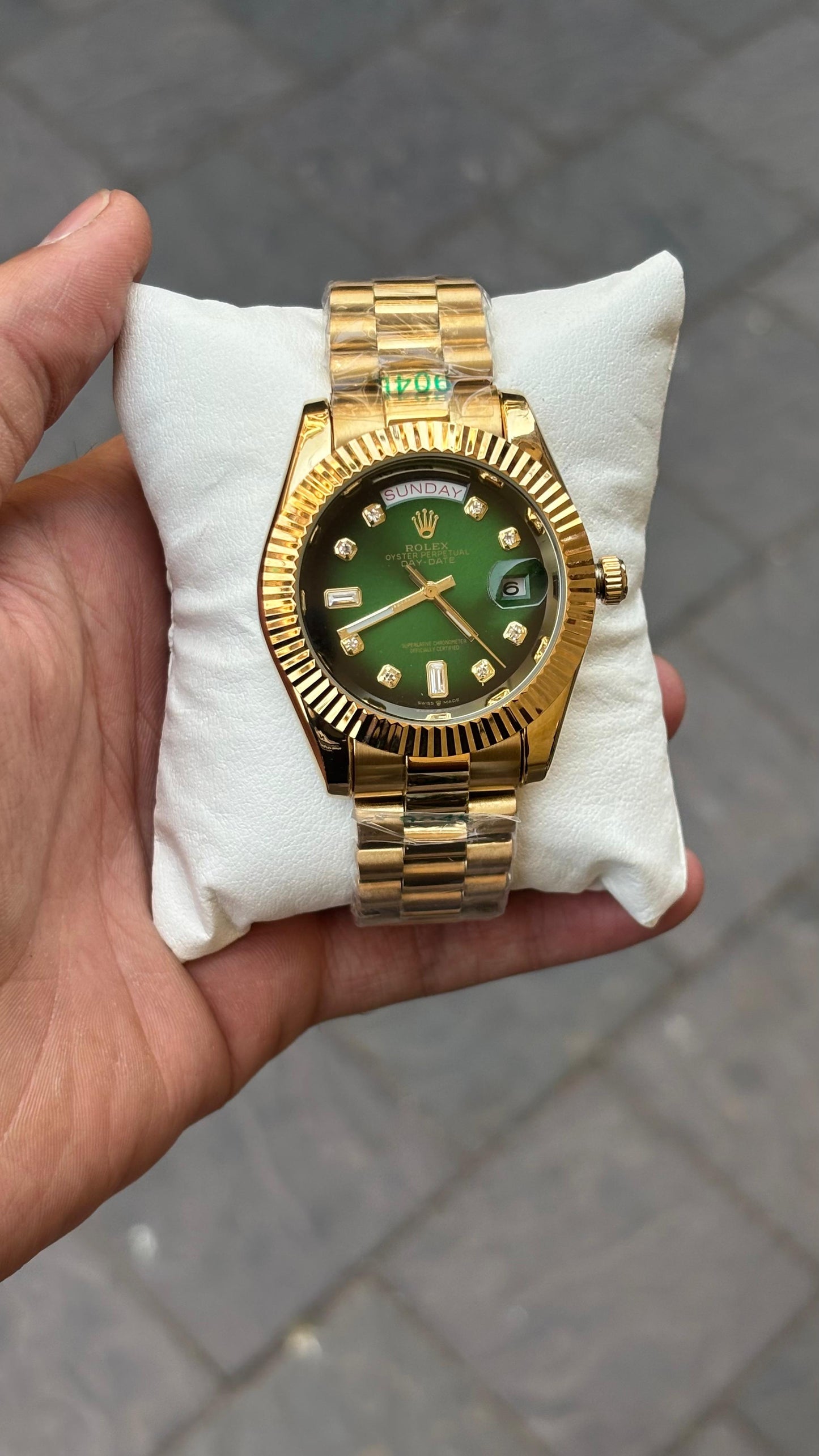 Ro lex Day-Date  Automatic Green Dial Men's Watch
