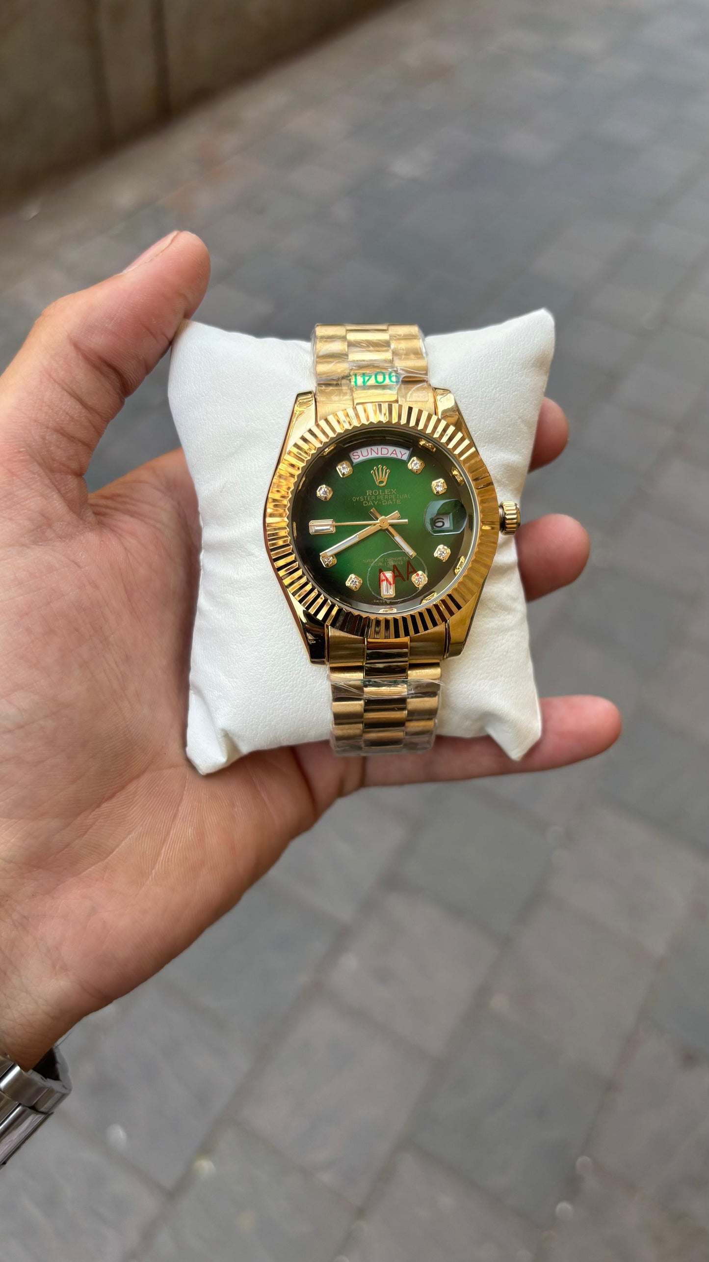 Ro lex Day-Date  Automatic Green Dial Men's Watch