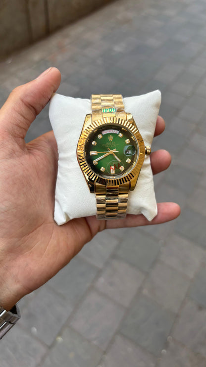 Ro lex Day-Date  Automatic Green Dial Men's Watch