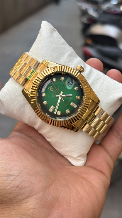 Ro lex Day-Date  Automatic Green Dial Men's Watch