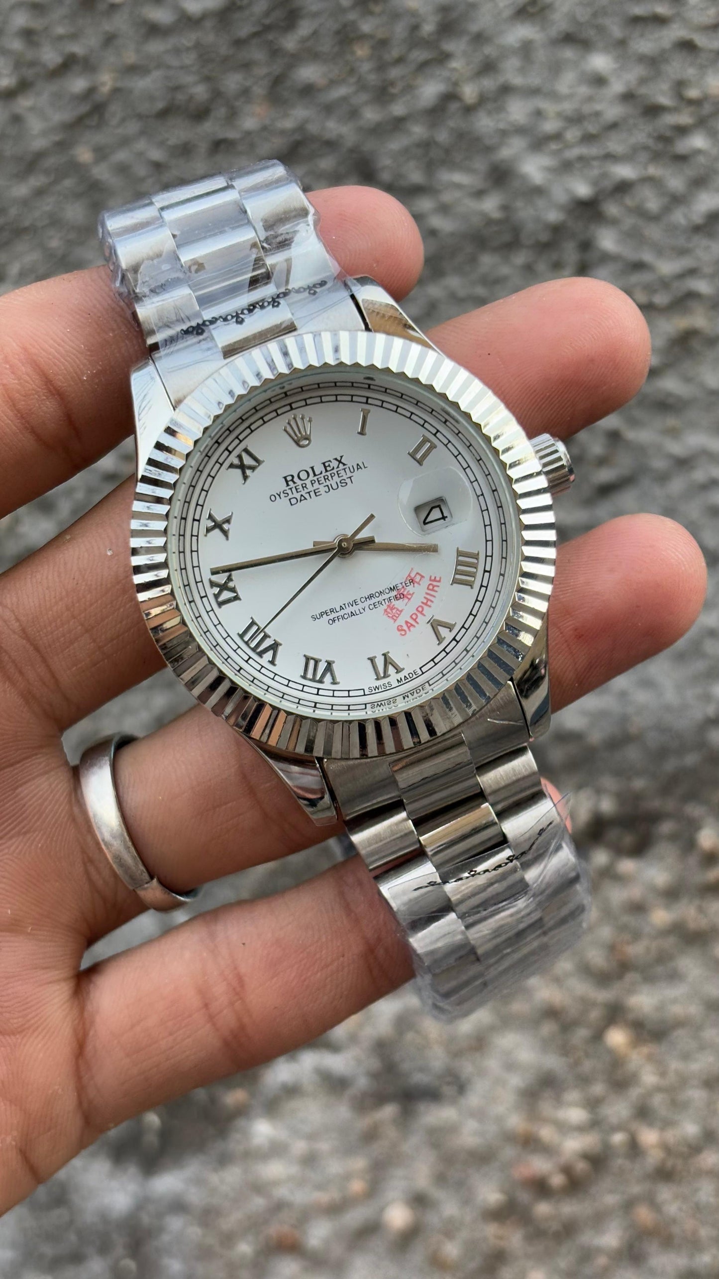 Rol-ex Datejust White Dial Roman Number Analog Men's Watch