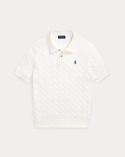 Ralph Lauren Spurs Knitted Polo Shirt White