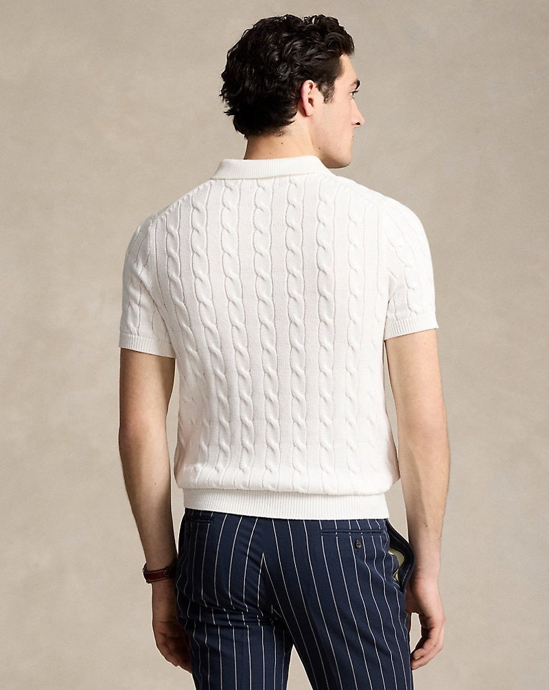 Ralph Lauren Spurs Knitted Polo Shirt White