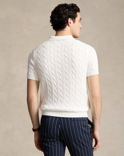 Ralph Lauren Spurs Knitted Polo Shirt White