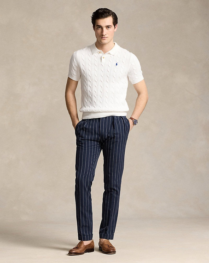 Ralph Lauren Spurs Knitted Polo Shirt White