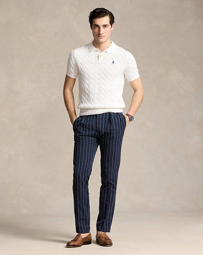 Ralph Lauren Spurs Knitted Polo Shirt White