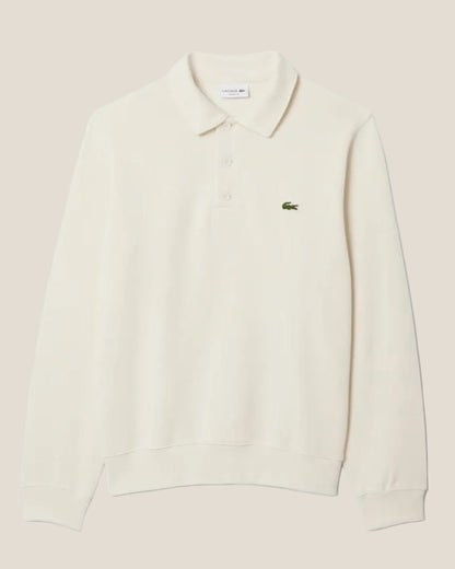 Lacoste Ribbed Cotton Polo Collar Sweatshirt