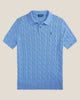 Ralph Lauren Cable-Knit Cotton Polo-Collar Sweater